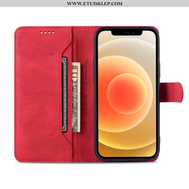 Etui Folio do iPhone 14 Plus Efekt Skóry Azns